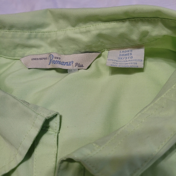 Penmans Pale Green 3/4 Sleeved Button-down Blouse Size 3X - Picture 9 of 10